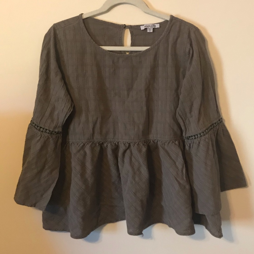 Olive green linen top